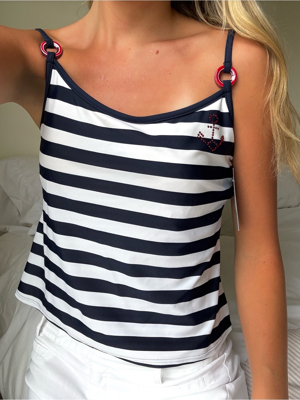vintage Nautical Stripe Tank Top swim top
